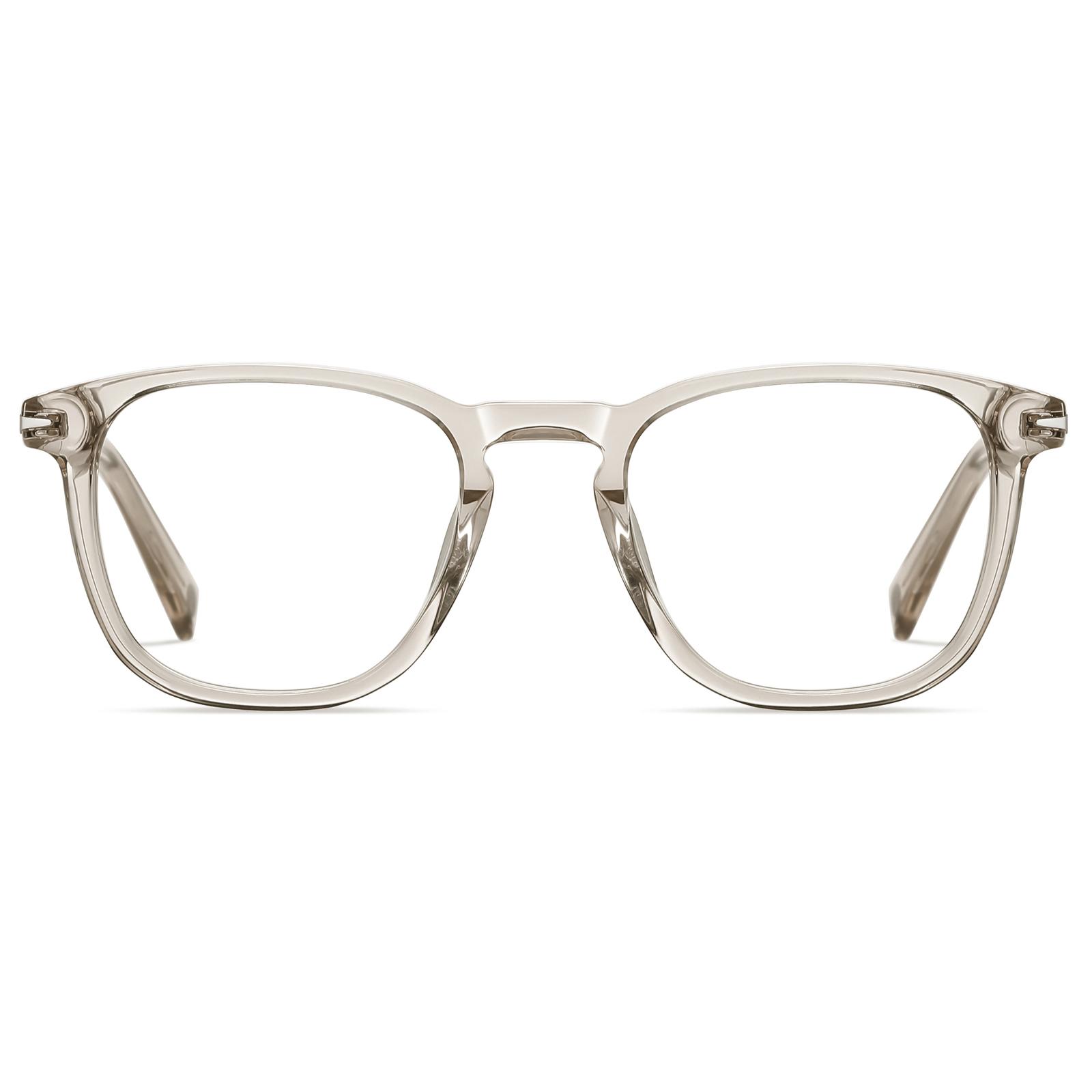 Caili Blue Light Blocking Glasses Gray Square Style with 1.57 Mid-Index Resin Lenses