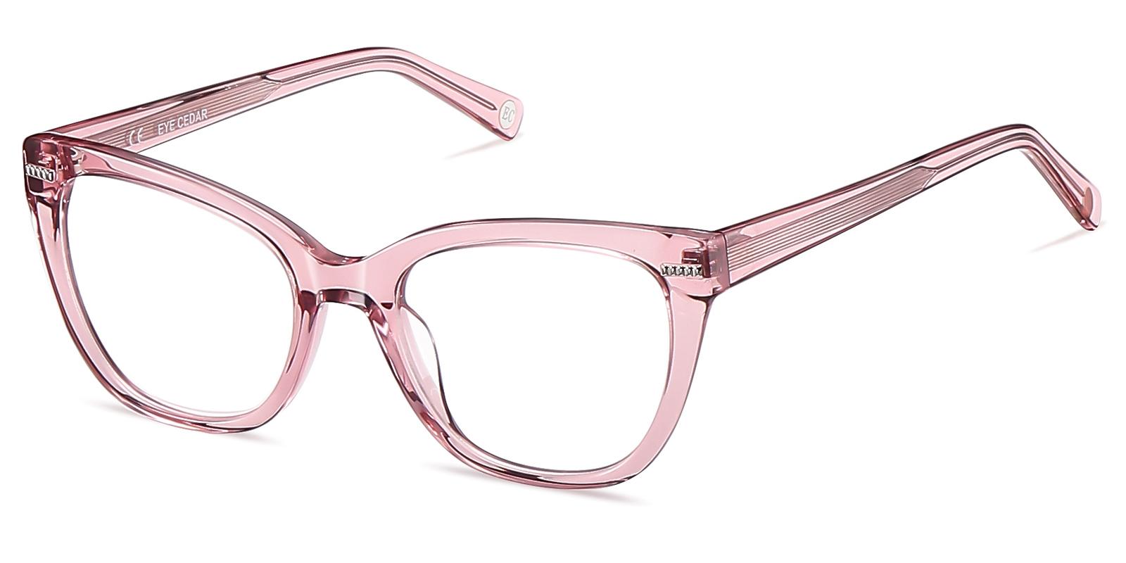Molia Blue Light Blocking Glasses Women Pink Cat-Eye Style with 1.57 Mid-Index Resin Lenses Computer Glasses