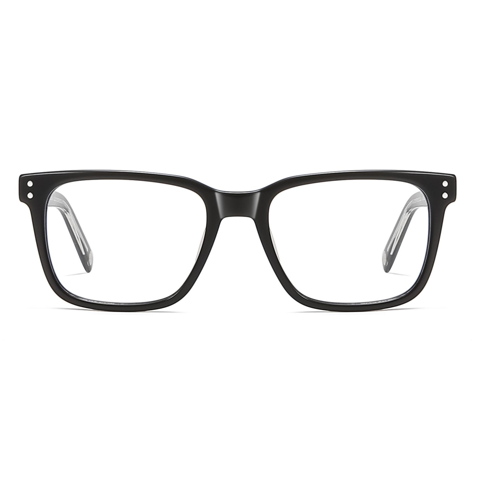 Duben Reading Glasses for Men Rectangle Black Eyeglasses Readers