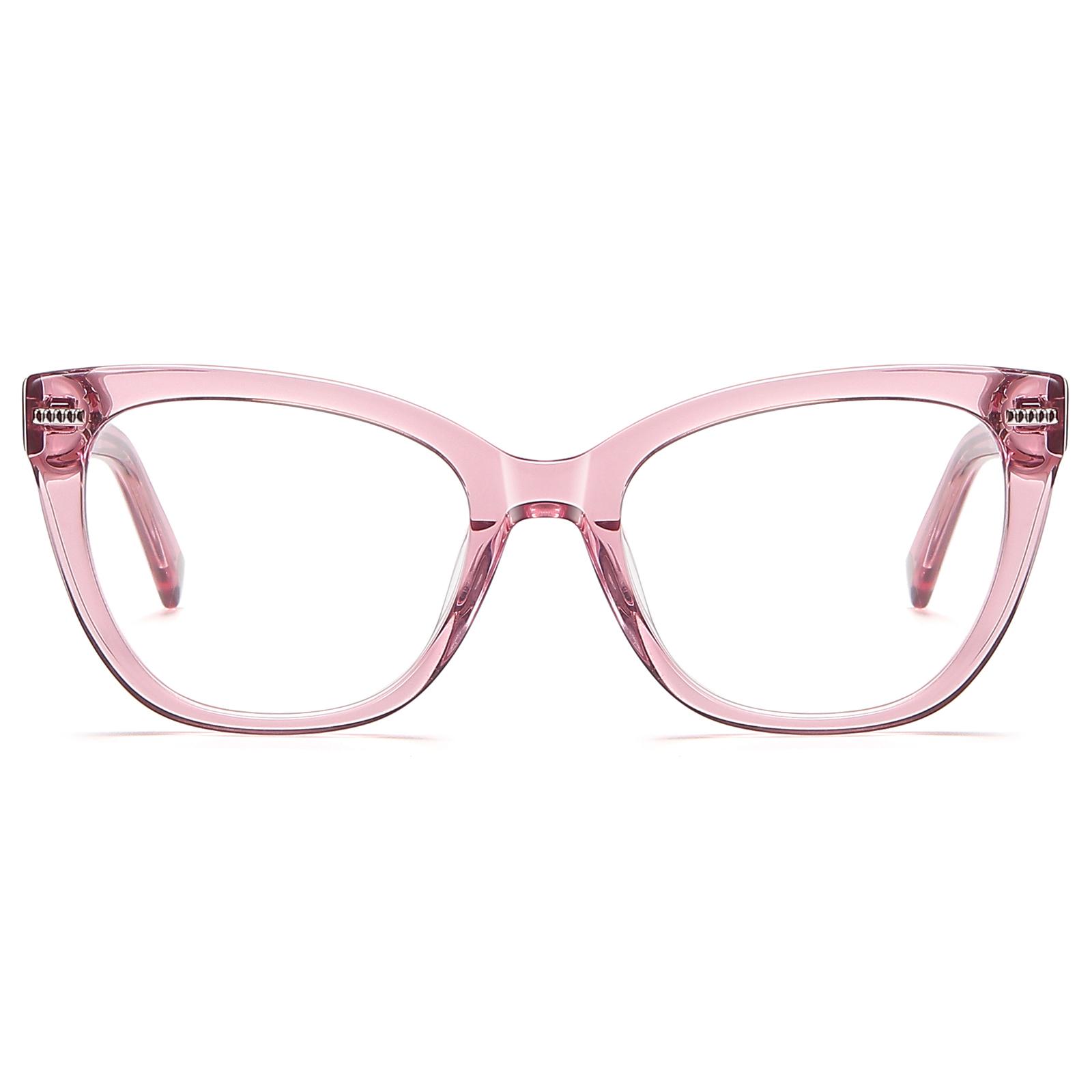 Molia Reading Glasses for Women Cat-Eye Pink Eyeglasses Readers