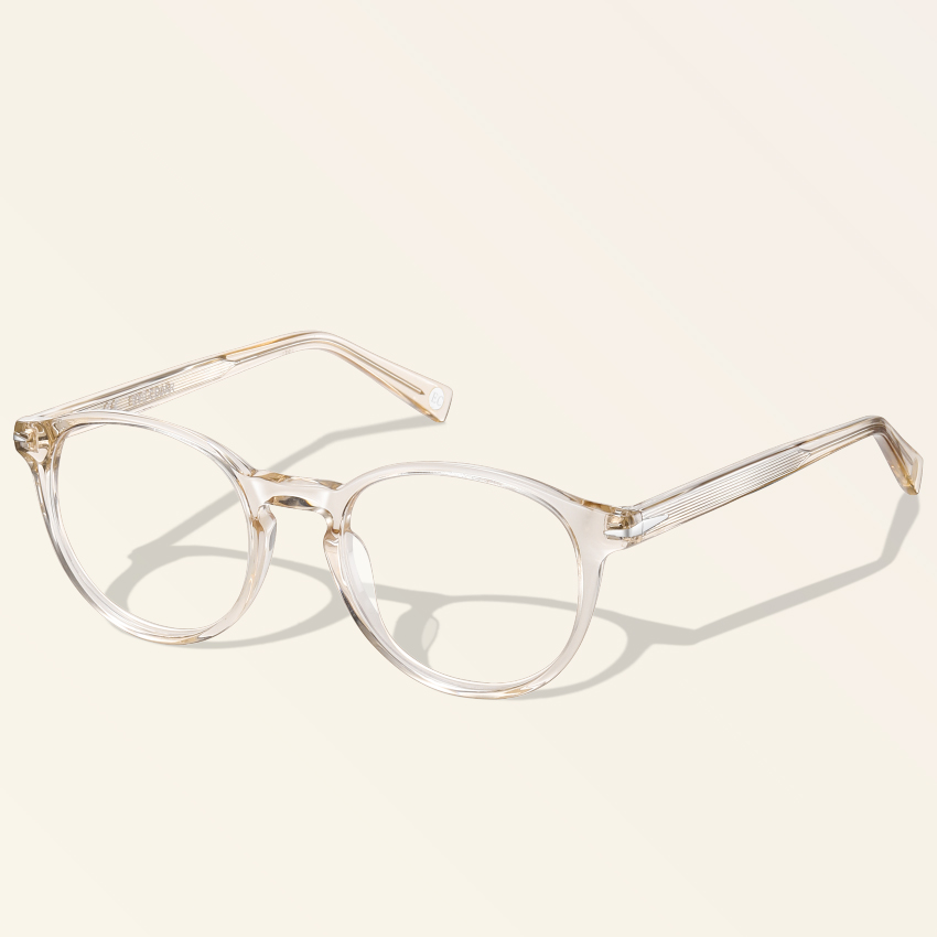 Xill Reading Glasses for Men and Women Round Champagne Eyeglasses Readers