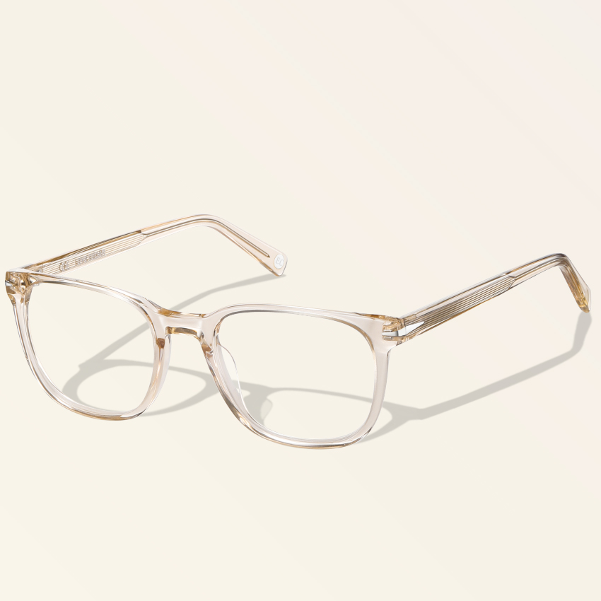 Zilch Reading Glasses for Men and Women Square Champagne Eyeglasses Readers