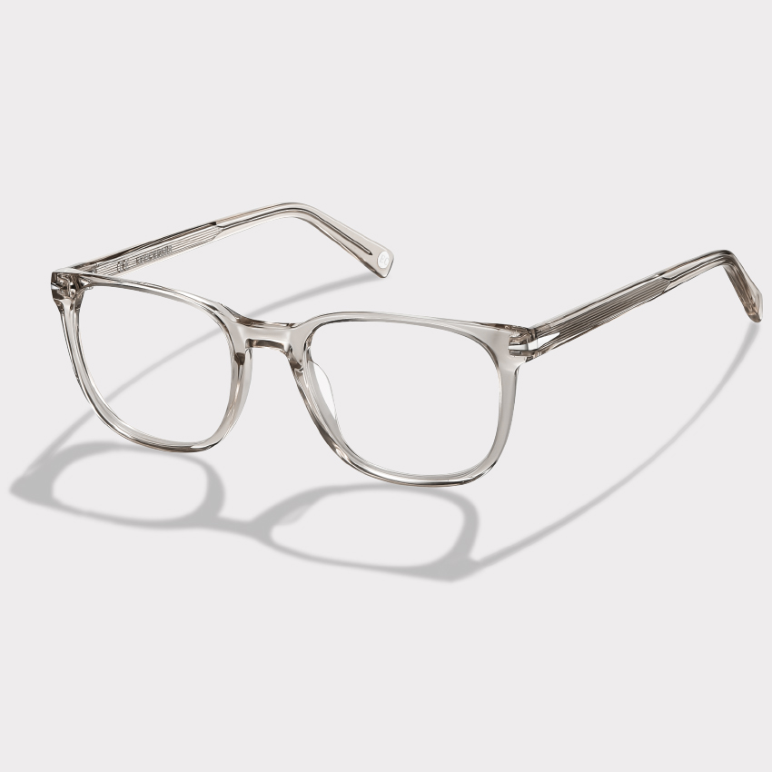 Zilch Blue Light Blocking Glasses Men and Women Gray Square Style with 1.57 Mid-Index Resin Lenses Computer Glasses